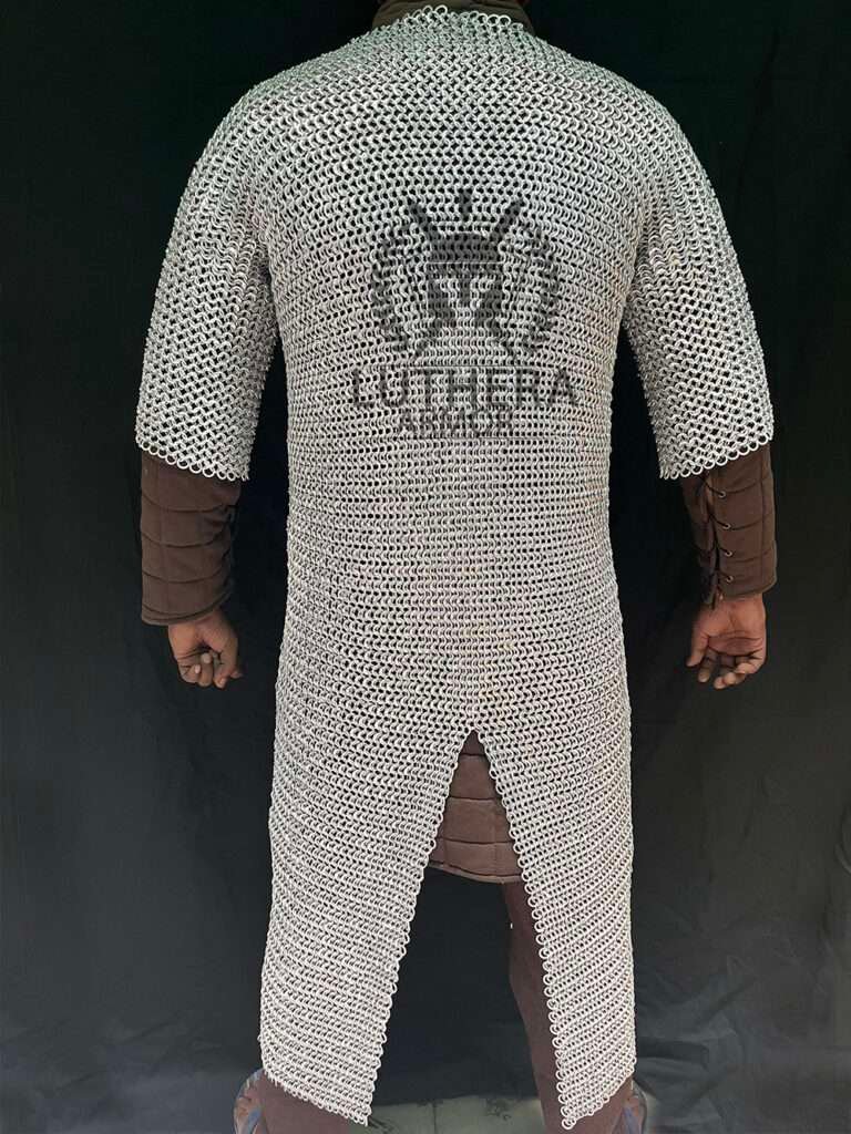 Aluminum Chainmail Haubergeon 9mm Flat Ring Riveted with Solid Rings