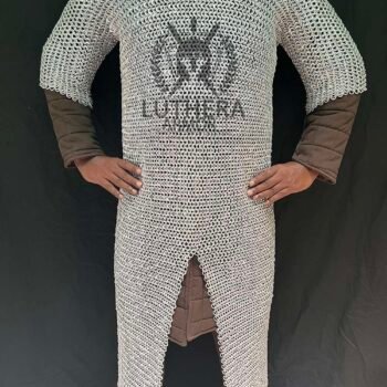 Aluminum Chainmail Haubergeon 9mm Flat Ring Riveted with Solid Rings