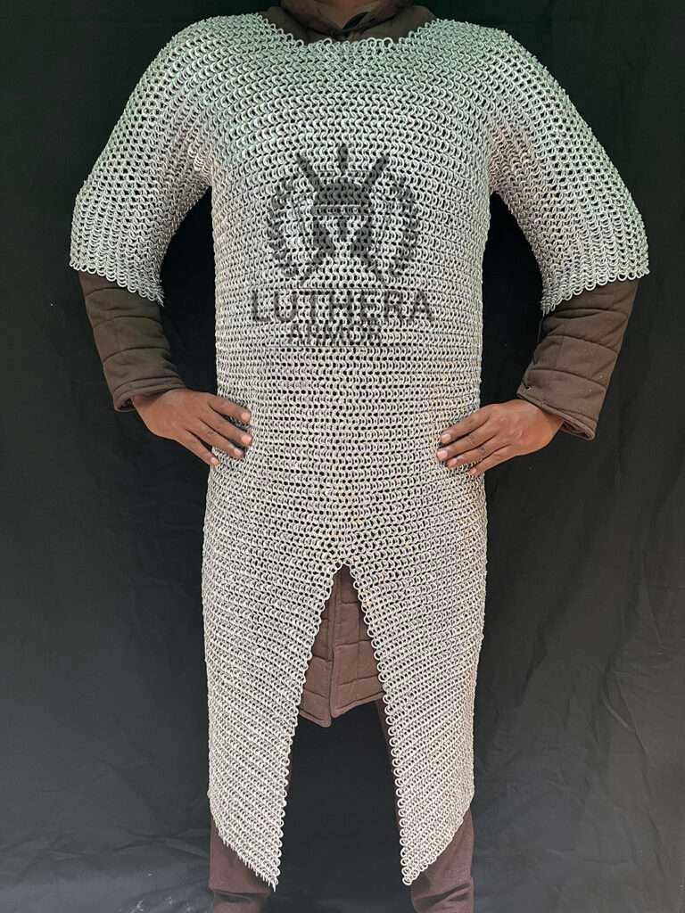 Aluminum Chainmail Haubergeon 9mm Flat Ring Riveted with Solid Rings