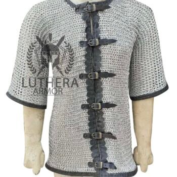 Aluminium Chainmail Haubergeon 9MM Flat Ring Riveted With Solid Rings