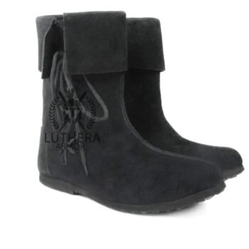 Medieval Boots Side Laces Soft Leather