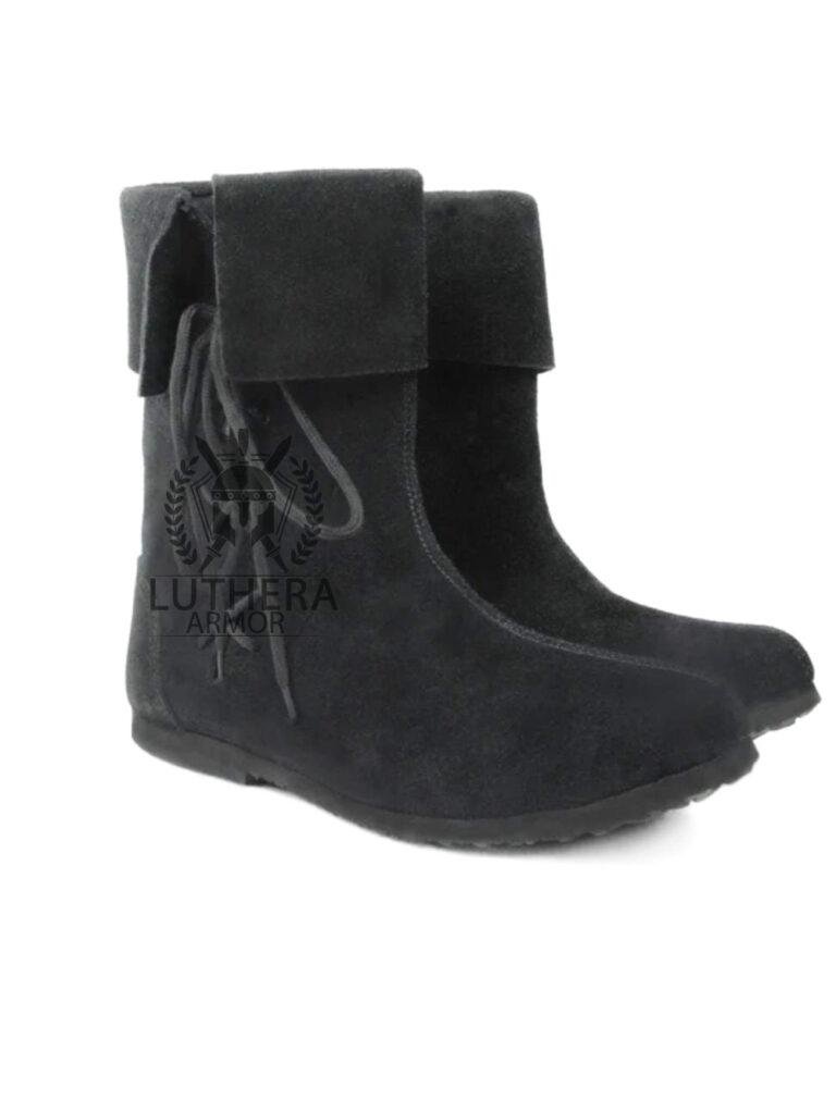 Medieval Boots Side Laces Soft Leather