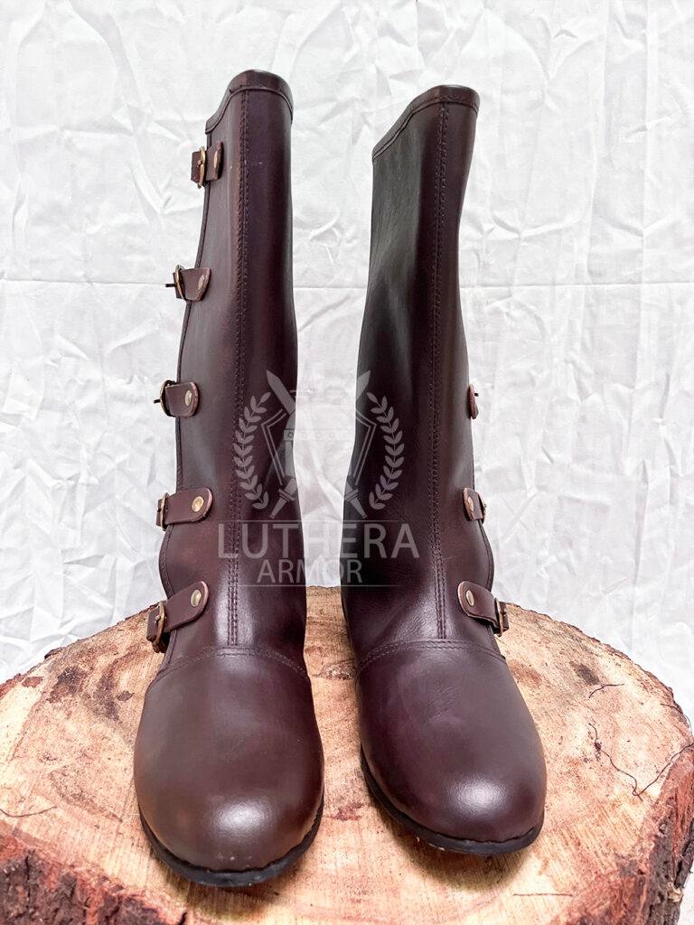 Medieval Boot Middle Ages with Five Buckle