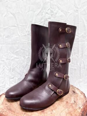 Medieval Boot Middle Ages with 5 Buckle - Image 3