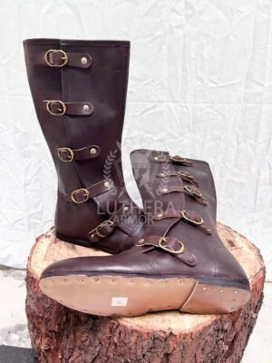 Medieval Boot Middle Ages with 5 Buckle - Image 4