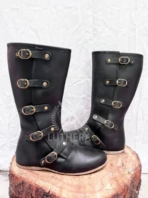 Medieval Boot Middle Ages with 5 Buckle - Image 5