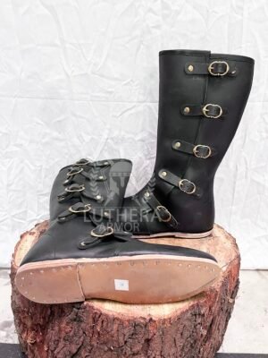 Medieval Boot Middle Ages with 5 Buckle - Image 6