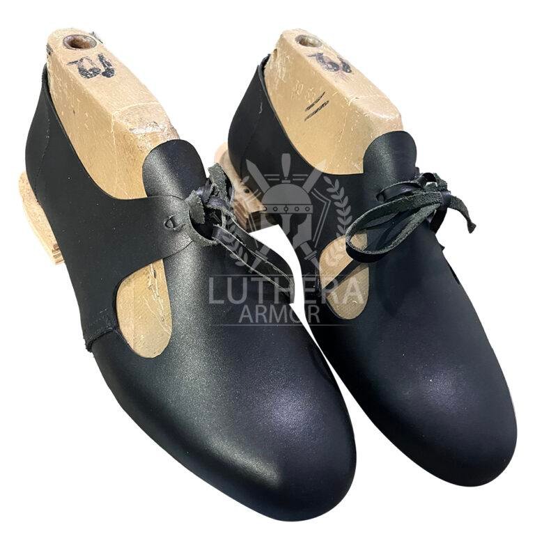 Medieval women Leather Shoes - Black