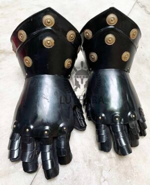 Medieval Armor Gauntlets Steel Gloves Armor Pair Black