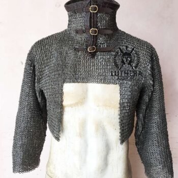 Chainmail Half Hauberk  9MM Flat Riveted With Solid Ring