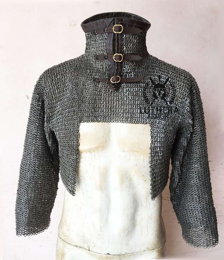 Chainmail Shirt Half Body - Mild Steel Flat Ring Dome Riveted With Solid Ring