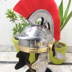 Roman centurion helmet including plume and leather liner