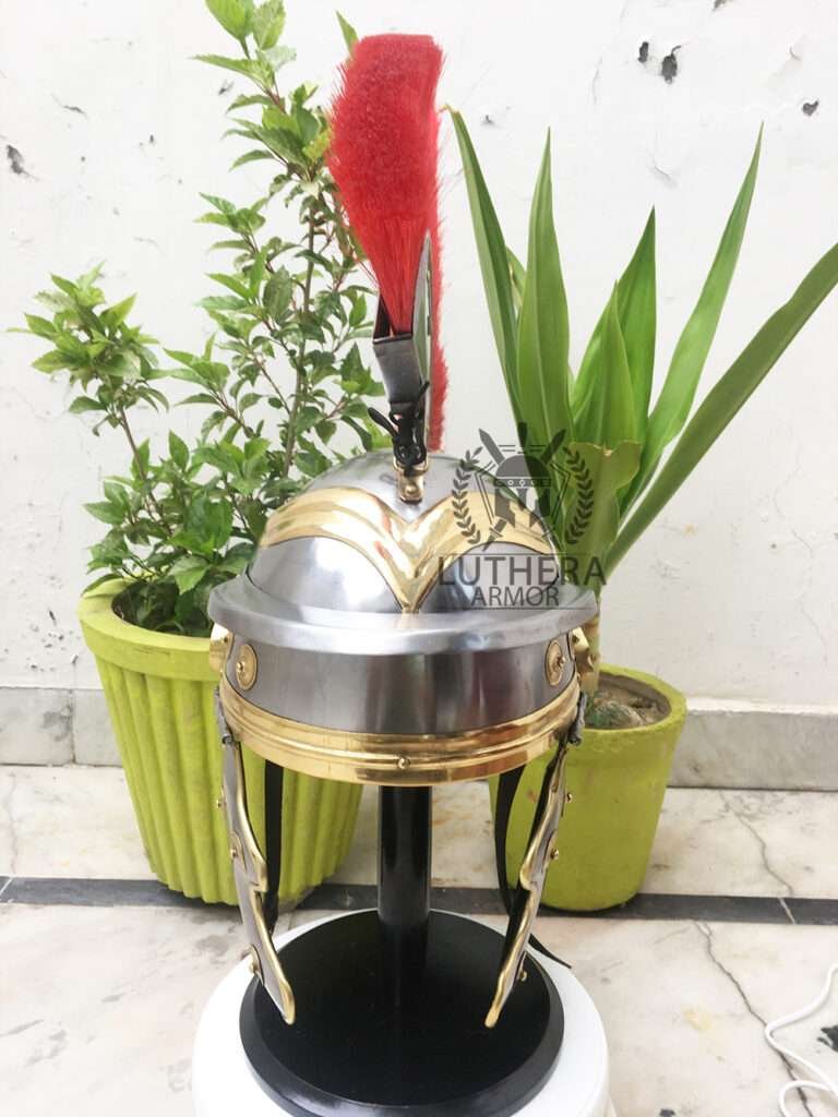 Roman centurion Helmet with Red Color plume for adult size Helmet