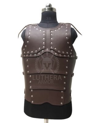 Greek Leather Armour Breastplate with removeble spaulders