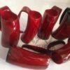 Ox Horn Dark Polished Mug. Viking Horn Mead Mug. Red color - Image 3