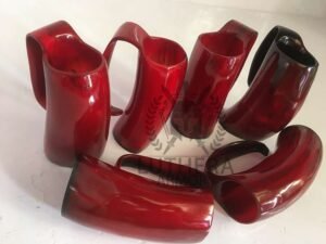 Ox Horn Dark Polished Mug. Viking Horn Mead Mug. Red color - Image 3