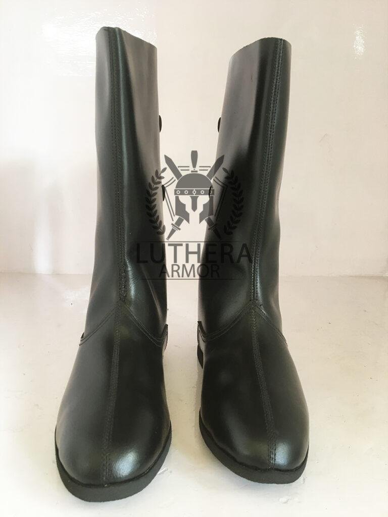 Medieval Peaked Boots (Poulaines) three buckles dark brown