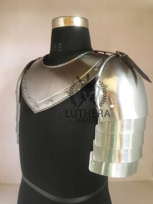 Medieval Gorget Spaulders , Iron Arm Shoulder Set - Image 3