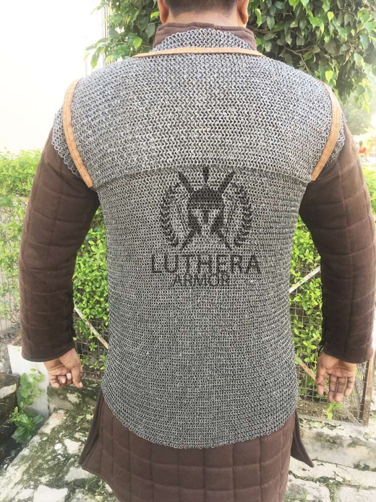 Chainmail Roman Lorica Hamata – 6MM Flat Rings Riveted Alternating Solid Rings