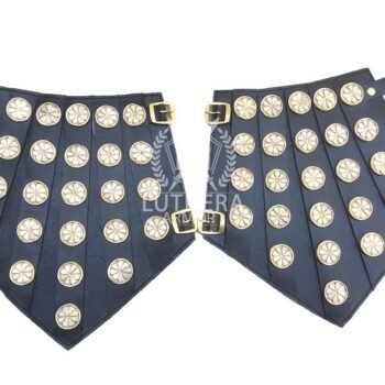 Roman Leather Bracers with Brass Accents