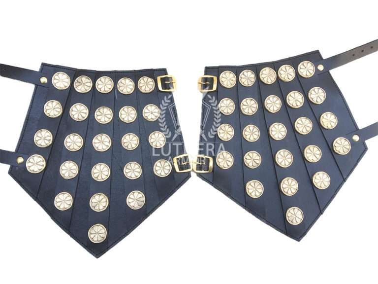 Roman Leather Bracers with Brass Accents