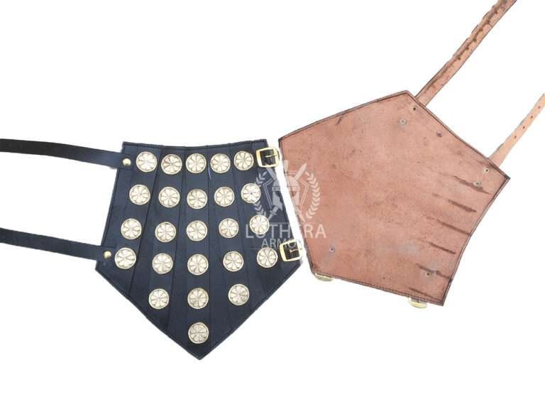 Roman Leather Bracers with Brass Accents
