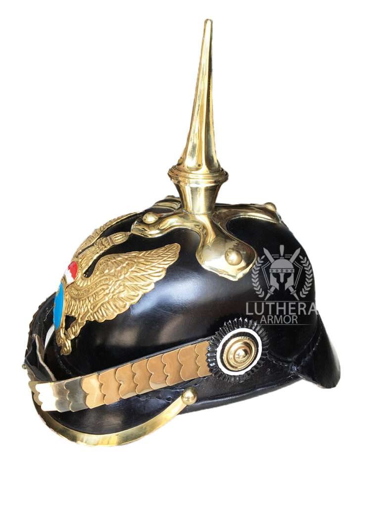 German Pickelhaube Helmet Leather Pickelhauben
