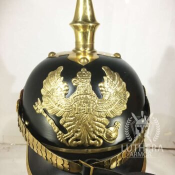 German Pickelhaube Imperial Prussian Helmet German Helmet Black Color