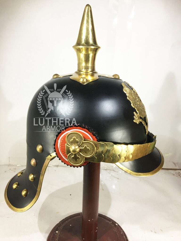 German Pickelhaube Imperial Prussian Helmet German Helmet Black Color