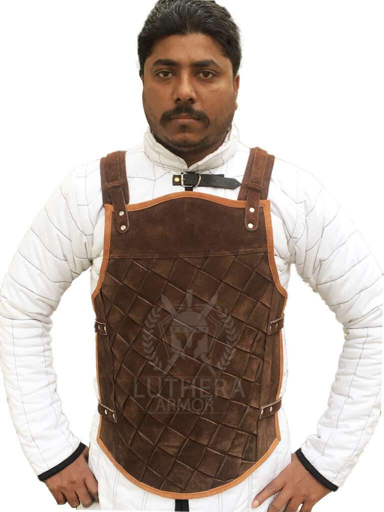 Mercenary Leather Body Armor Brown Weave