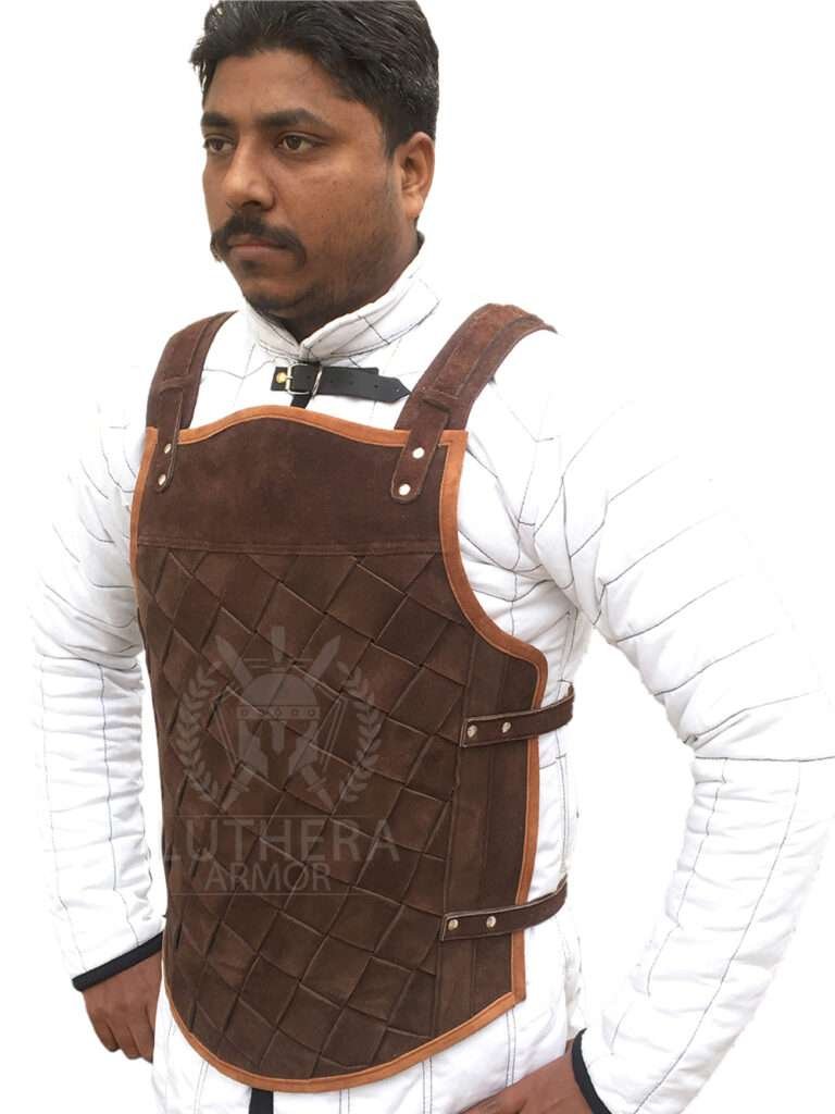 Mercenary Leather Body Armor Brown Weave