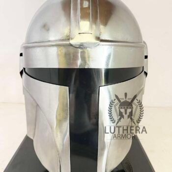 The Mandalorian Helmet Steel Halloween Helmet With Liner and Chin Strap Star Wars Handmade Mandalorian Helmet