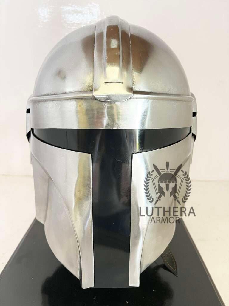 The Mandalorian Helmet Steel Halloween Helmet With Liner and Chin Strap Star Wars Handmade Mandalorian Helmet