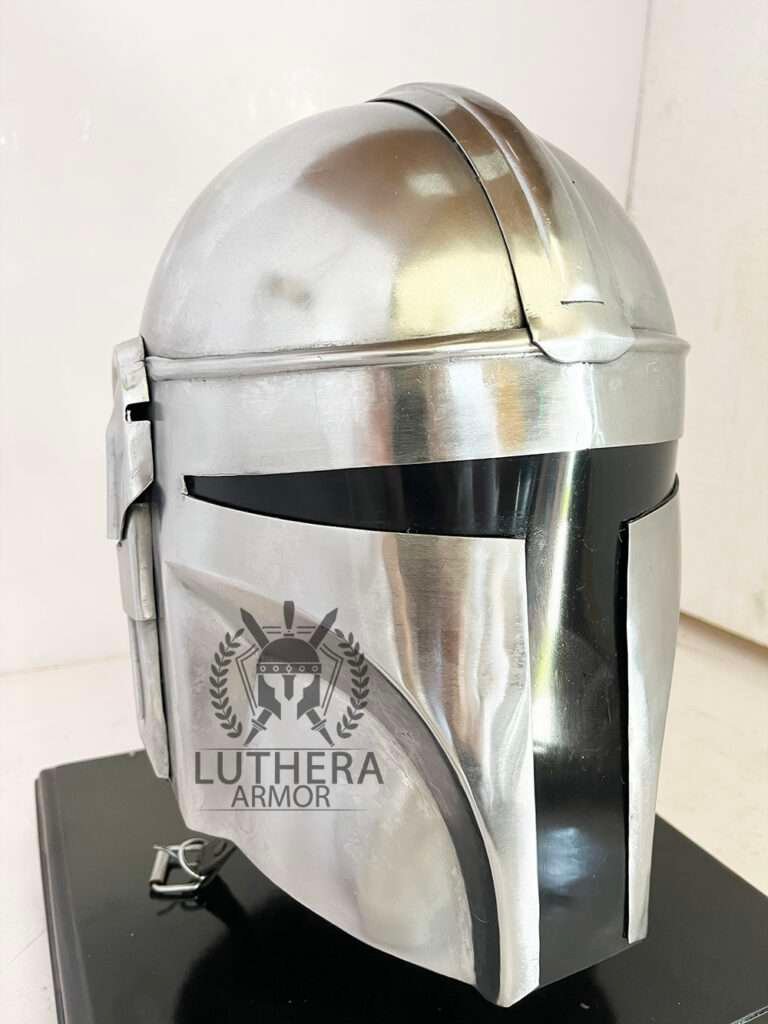 The Mandalorian Helmet Steel Halloween Helmet With Liner and Chin Strap Star Wars Handmade Mandalorian Helmet