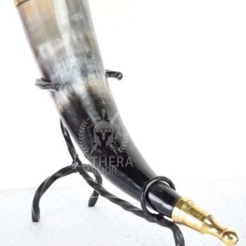 New Ox ceremonial Viking drinking horn with Iron stand