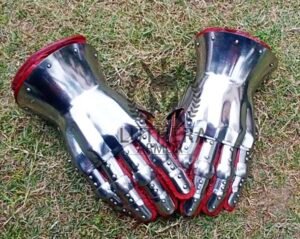 Medieval gauntlets , Functional Large gauntlets , 16G Steel Princely Hourglass Gauntlets - Image 3