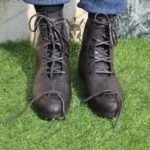 Medieval Leather Boots Black HMB Ren faire Shoes