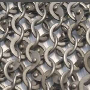 Chainmail Haubergoen- Mild Steel Round Ring with Solid Ring Dome Riveted