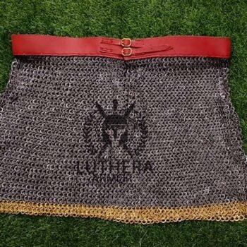 Chainmail Skirt - 9MM Flat Ring Alternative Solid Ring with Brass Trim