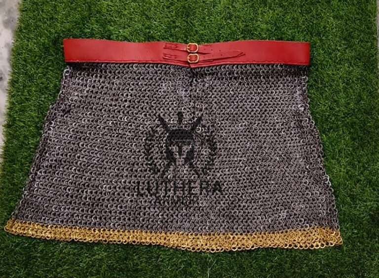 Chainmail Skirt - 9MM Flat Ring Alternative Solid Ring with Brass Trim