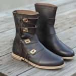 Viking Leather Ankle Boots Medieval Renaissance Shoes