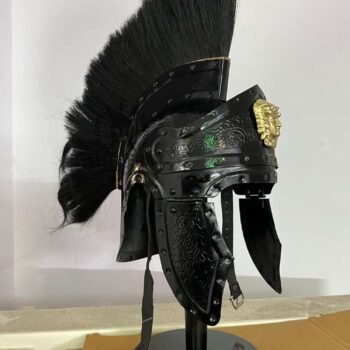 Vintage Roman Helmet With Black Plume