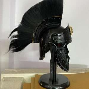 Vintage Roman Helmet With Black Plume