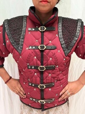 Medieval Chainmail Armor Reenactment Female Gambeson | Medieval Viking Gambeson | Theater And Drama Cosplay Costume For Christmas GIft - Image 4