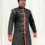 Warhammer Gambeson Black with Orange Trim For Medieval Events