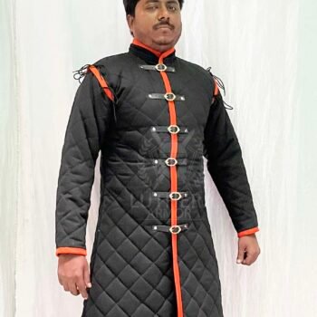 Warhammer Gambeson Black with Orange Trim For Medieval Events