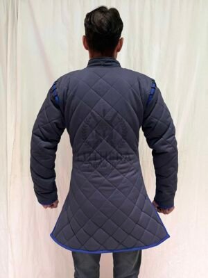 Medieval Blue Gambeson| Jacket Costume Handmade Item Thick Padded Medieval Gambeson - Image 8