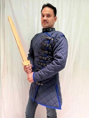 Medieval Blue Gambeson| Jacket Costume Handmade Item Thick Padded Medieval Gambeson - Image 7