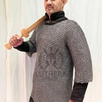 Chainmail Haubergeon 8mm Round Ring Riveted with Solid Ring for Viking Event