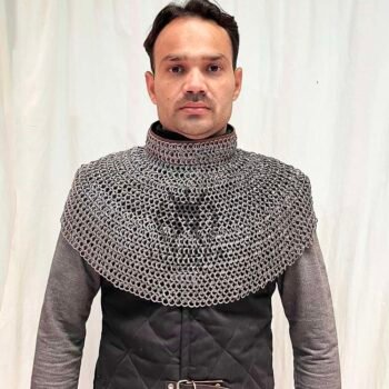 Stainless Steel Chainmail Collar 9MM Flat Ring Riveted Bishop Mantle